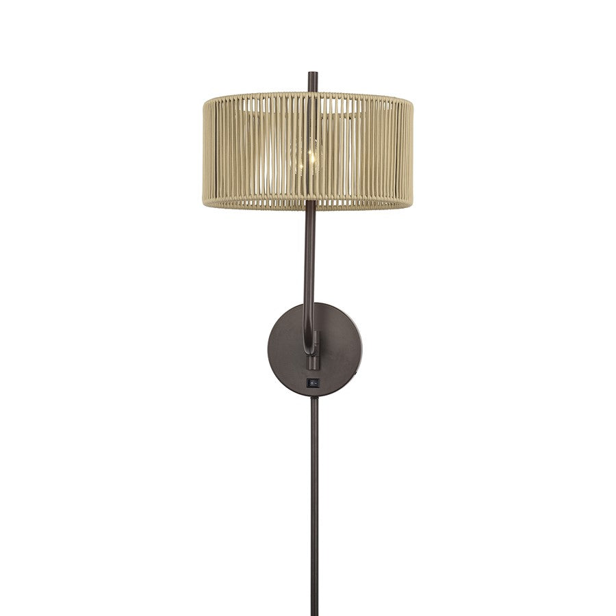 Livex Acordia 1Lt Swing Arm Wall Lamp, Bronze/Gold Polyester