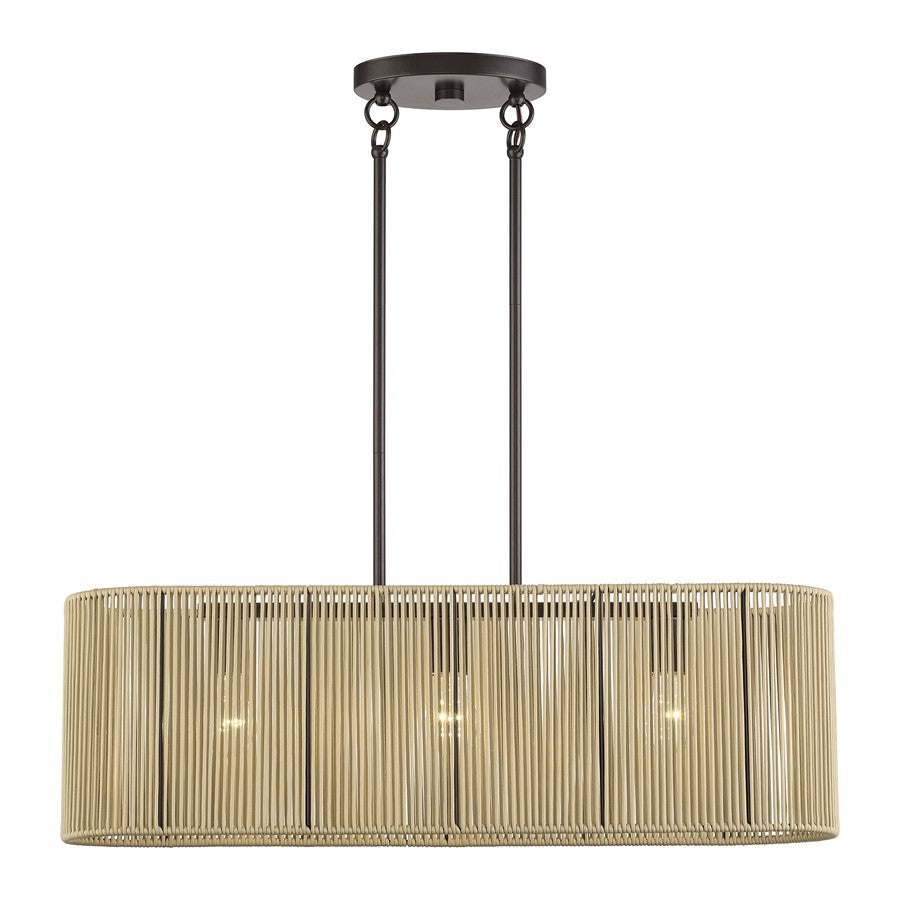 Livex Goldiemesh 3Lt Medium Chandelier, Bronze/Gold Polyester