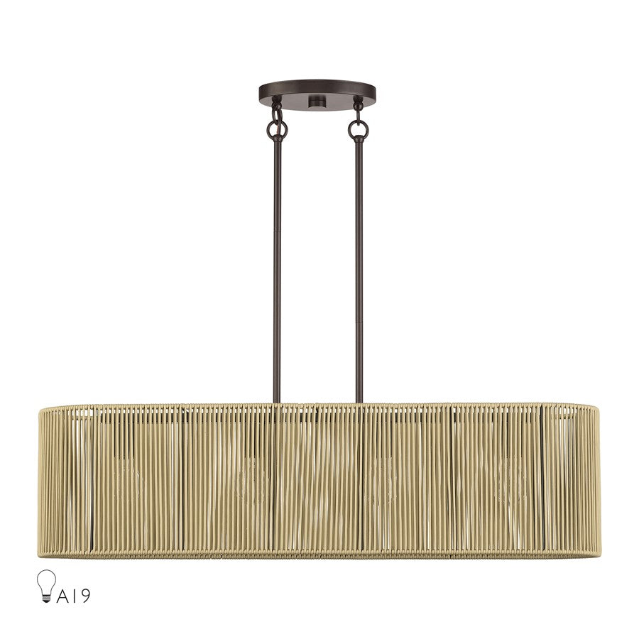 Livex Goldiemesh 4Lt Large Chandelier, Bronze/Gold Polyester - 53194-92