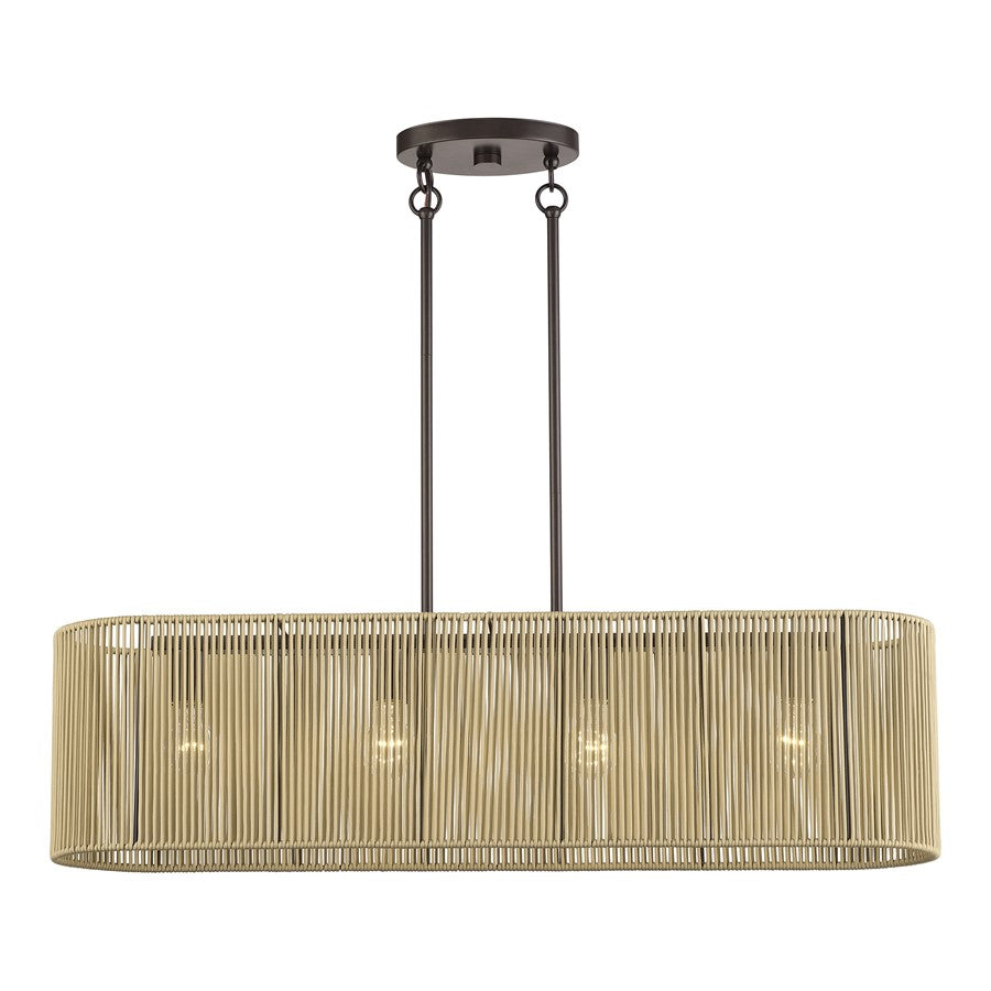 Livex Goldiemesh 4Lt Large Chandelier, Bronze/Gold Polyester