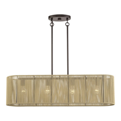 Livex Goldiemesh 4Lt Large Chandelier, Bronze/Gold Polyester