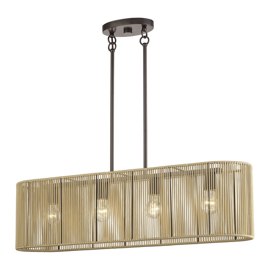 Livex Goldiemesh 4Lt Large Chandelier, Bronze/Gold Polyester