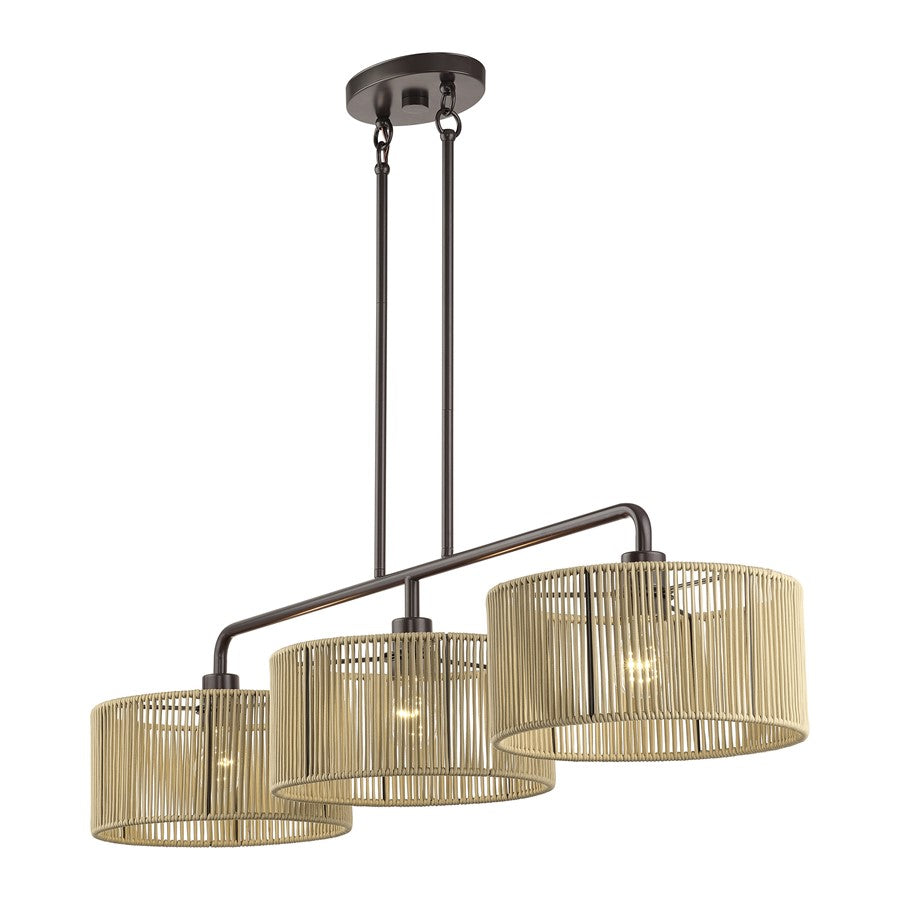 Livex Goldiemesh 3Lt Extra Large Chandelier, Bronze/Gold Polyester