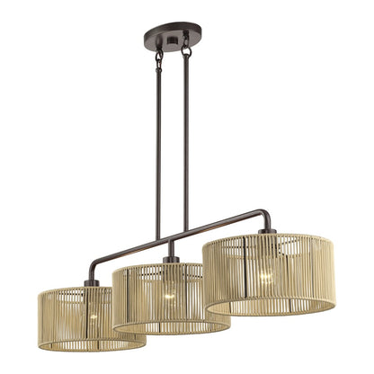 Livex Goldiemesh 3Lt Extra Large Chandelier, Bronze/Gold Polyester