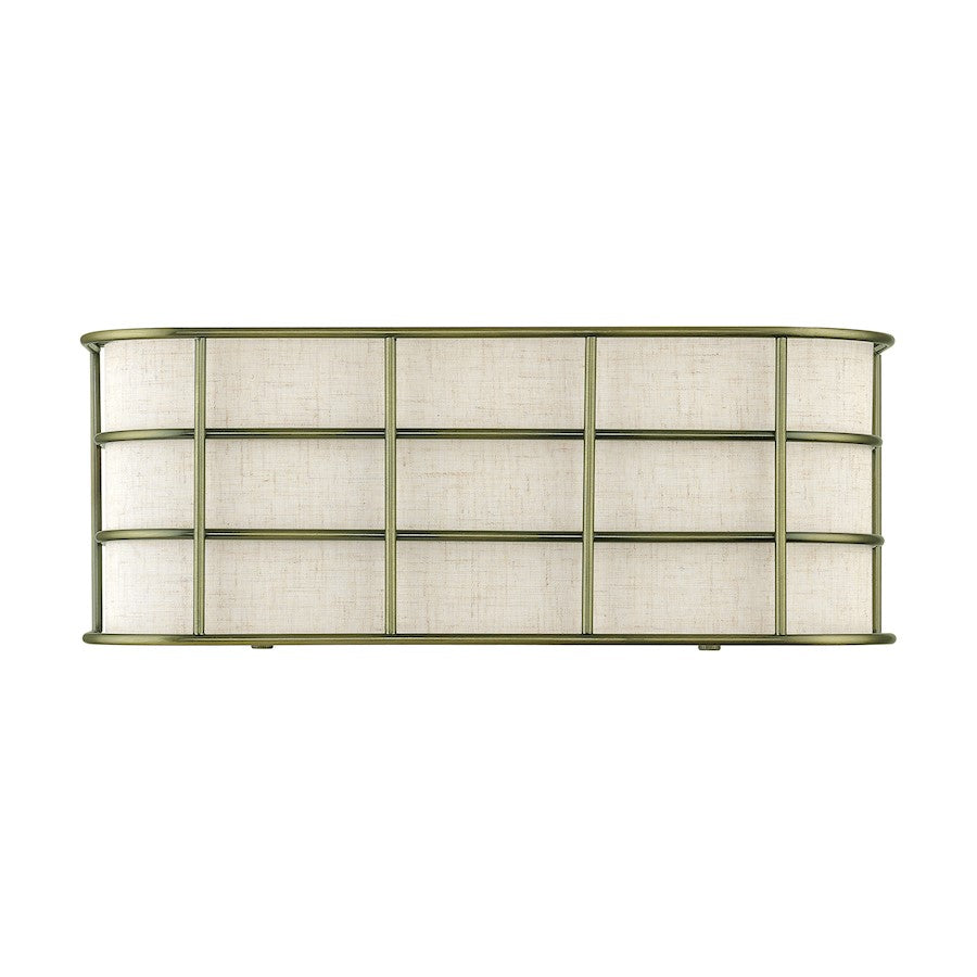Livex Blanchard 2 Light ADA Sconce, Brass/Oatmeal