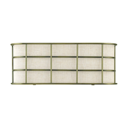 Livex Blanchard 2 Light ADA Sconce, Brass/Oatmeal
