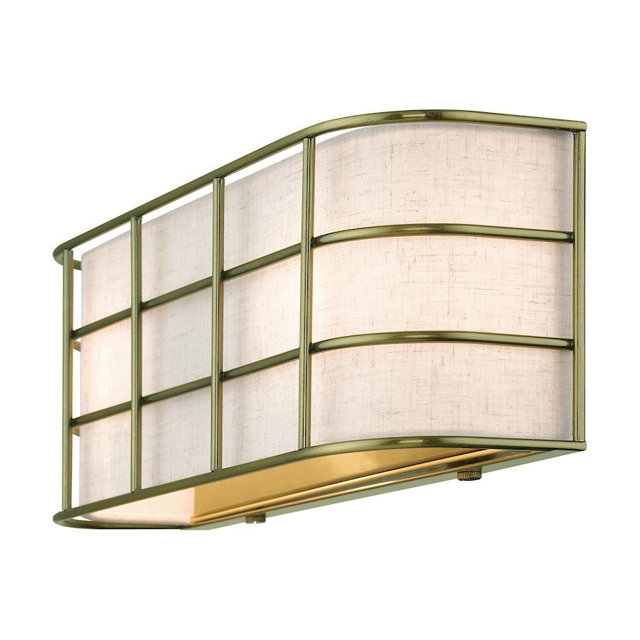 Livex Blanchard 2 Light ADA Sconce, Brass/Oatmeal