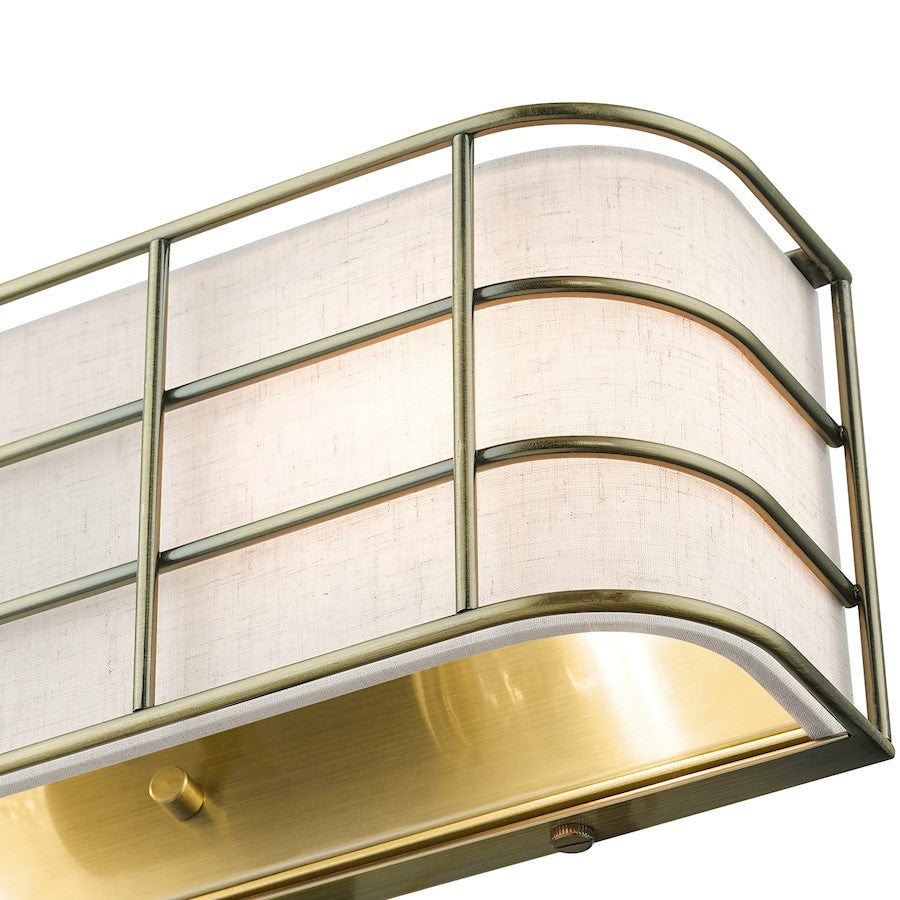 Livex Blanchard 2 Light ADA Sconce, Brass/Oatmeal