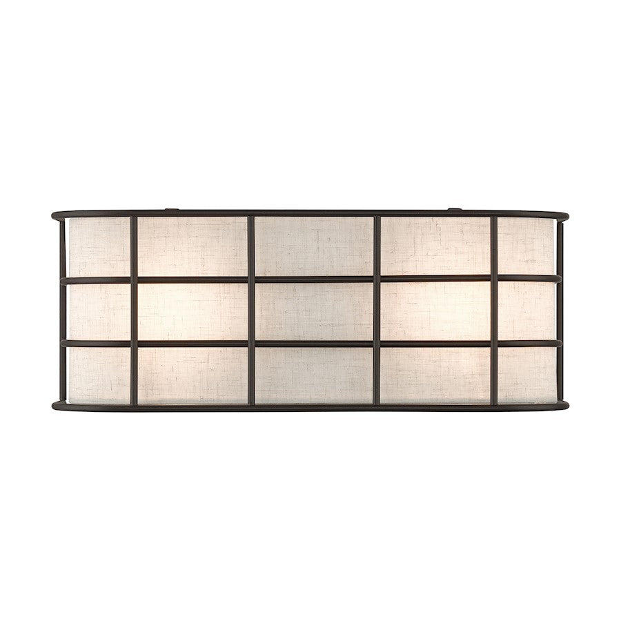 Livex Blanchard 2 Light ADA Sconce, English Bronze/Oatmeal