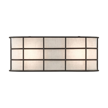 Livex Blanchard 2 Light ADA Sconce, English Bronze/Oatmeal