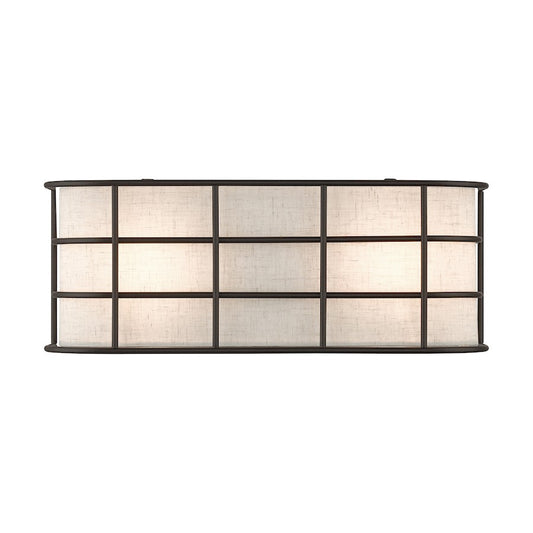 Livex Blanchard 2 Light ADA Sconce, English Bronze/Oatmeal