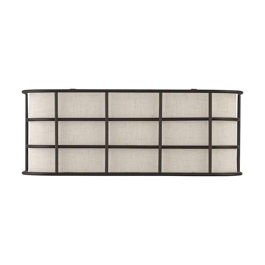 Livex Blanchard 2 Light ADA Sconce, English Bronze/Oatmeal