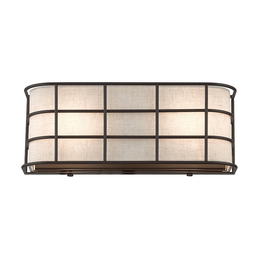 Livex Blanchard 2 Light ADA Sconce, English Bronze/Oatmeal