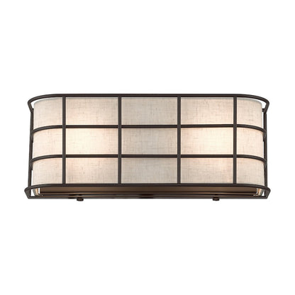 Livex Blanchard 2 Light ADA Sconce, English Bronze/Oatmeal