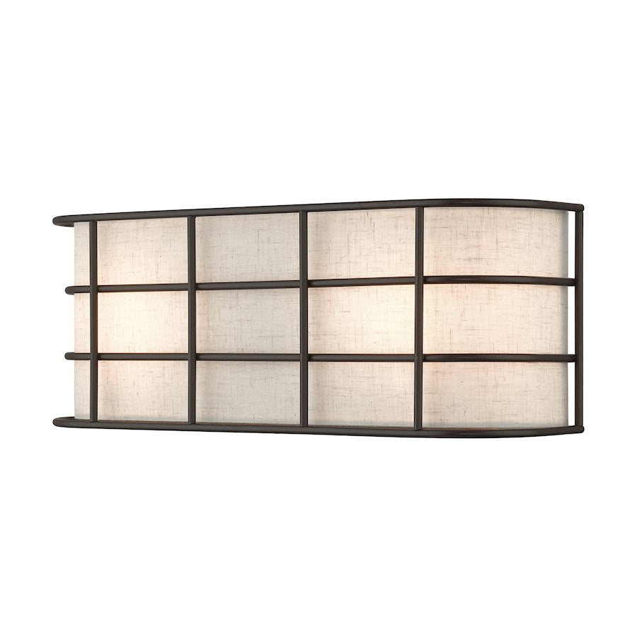 Livex Blanchard 2 Light ADA Sconce, English Bronze/Oatmeal