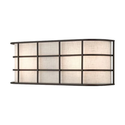 Livex Blanchard 2 Light ADA Sconce, English Bronze/Oatmeal