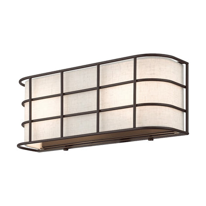 Livex Blanchard 2 Light ADA Sconce, English Bronze/Oatmeal