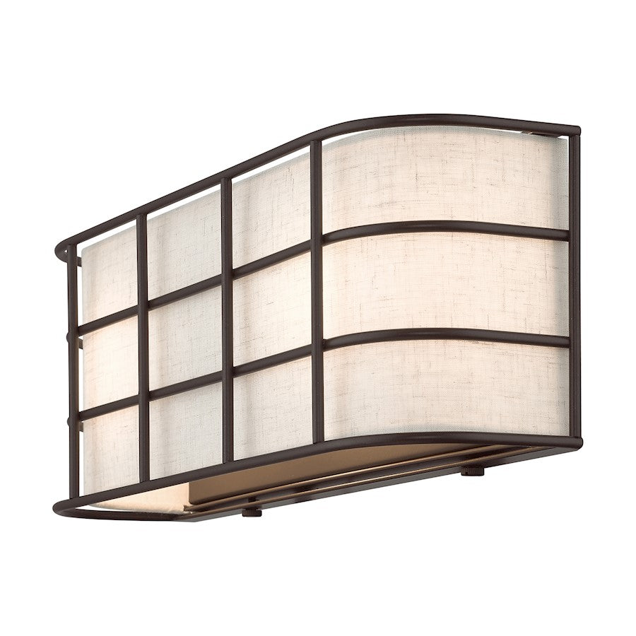 Livex Blanchard 2 Light ADA Sconce, English Bronze/Oatmeal