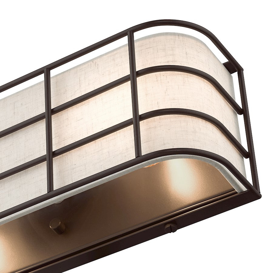 Livex Blanchard 2 Light ADA Sconce, English Bronze/Oatmeal