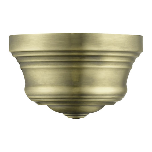 Livex Endicott 1 Lt ADA Sconce, Brass/Brass Steel /Shiny White/Inside
