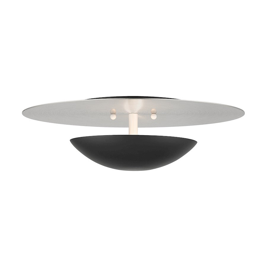 Livex Ventura 2 Lt Large Semi-Flush/Sconce, Black/Nickel Reflector BP