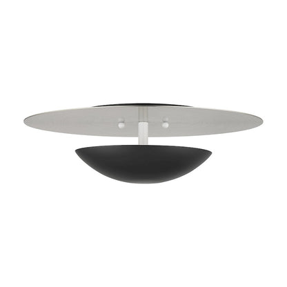 Livex Ventura 2 Lt Large Semi-Flush/Sconce, Black/Nickel Reflector BP