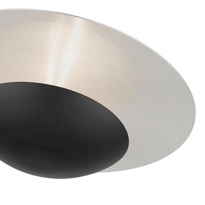 Livex Ventura 2 Lt Large Semi-Flush/Sconce, Black/Nickel Reflector BP