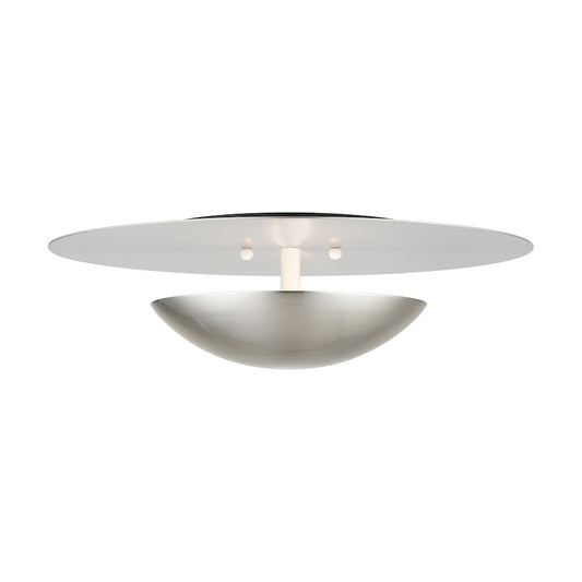 Livex Ventura 2 Light Large Semi-Flush/Wall Sconce, Nickel