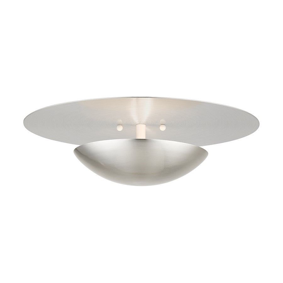Livex Ventura 2 Light Large Semi-Flush/Wall Sconce, Nickel