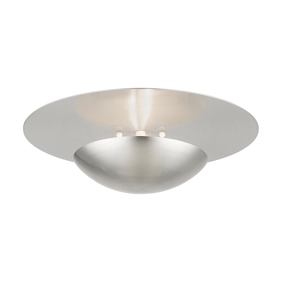 Livex Ventura 2 Light Large Semi-Flush/Wall Sconce, Nickel