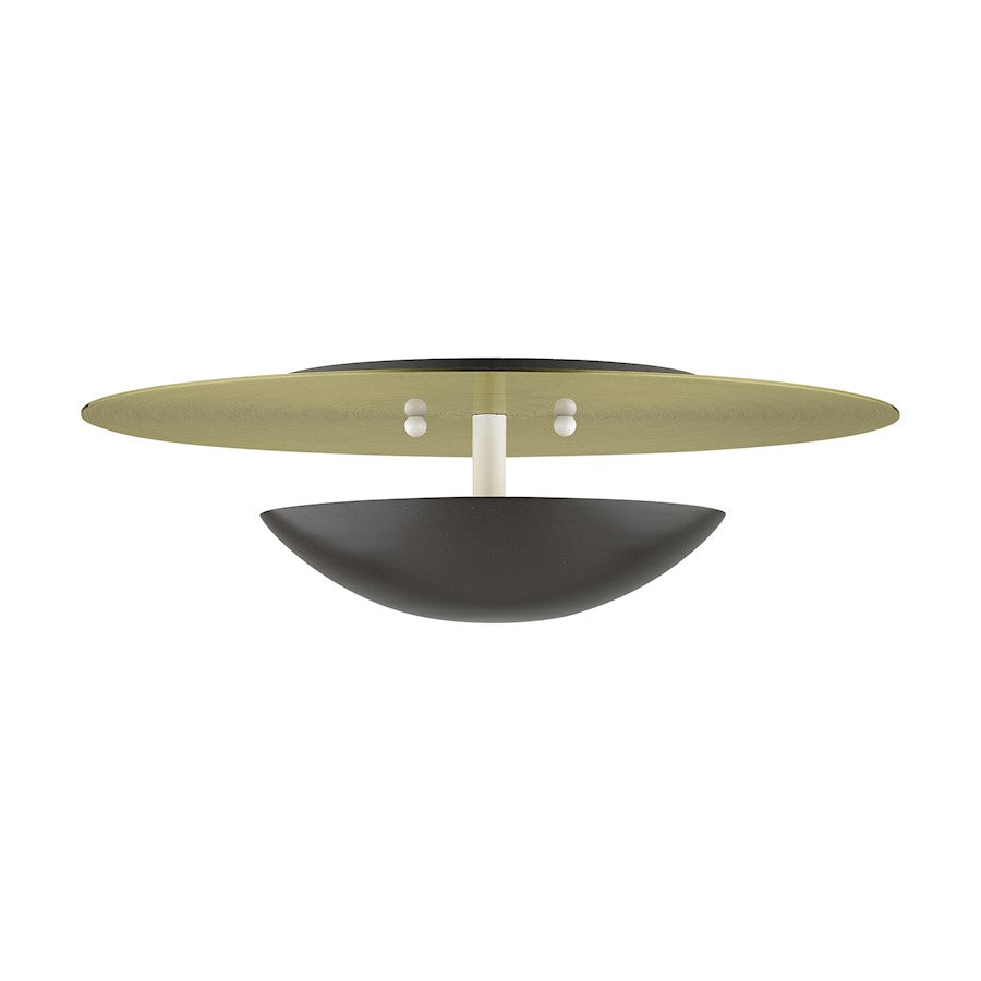 Livex Ventura 2 Lt Large Semi-Flush/Sconce, Bronze/Brass Reflector BP