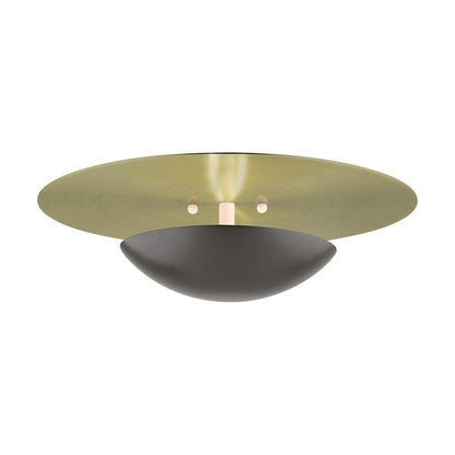 Livex Ventura 2 Lt Large Semi-Flush/Sconce, Bronze/Brass Reflector BP