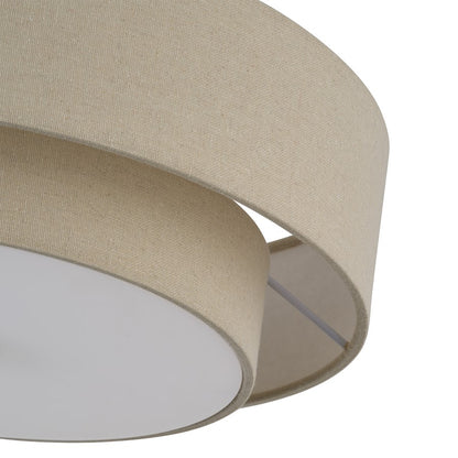Livex Bellingham 3Lt Large Semi-Flush, Bronze/Parchment Hardback