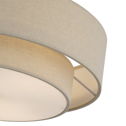 Livex Bellingham 3Lt Large Semi-Flush, Bronze/Parchment Hardback