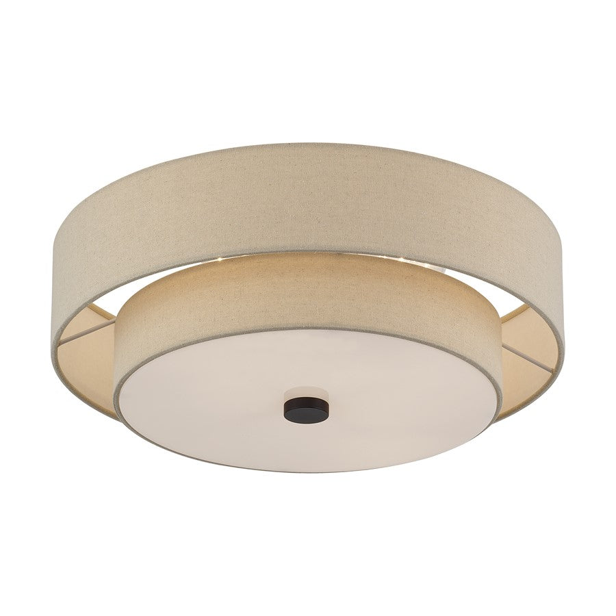 Livex Bellingham 4Lt Large Semi-Flush, Bronze/Parchment Hardback