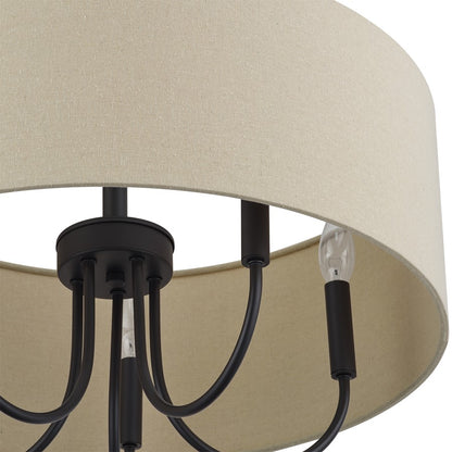 Livex Bellingham 5Lt Pendant Chandelier, Bronze/Parchment Hardback