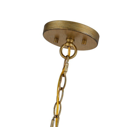 Livex Bellingham 5Lt Pendant Chandelier, Gold/Parchment Hardback