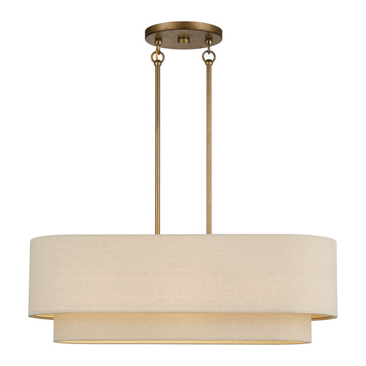 Livex Bellingham 3Lt Medium Chandelier, Gold/Parchment Hardback - 58872-48