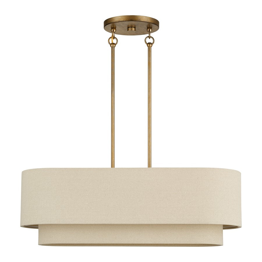Livex Bellingham 3Lt Medium Chandelier, Gold/Parchment Hardback