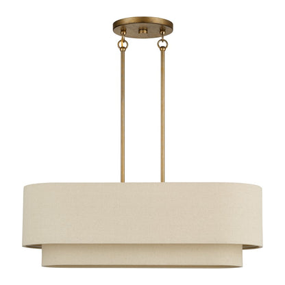 Livex Bellingham 3Lt Medium Chandelier, Gold/Parchment Hardback