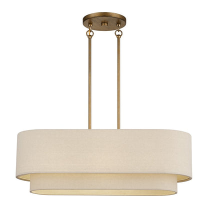 Livex Bellingham 3Lt Medium Chandelier, Gold/Parchment Hardback