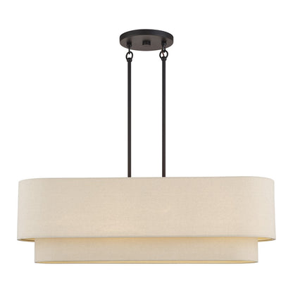 Livex Bellingham 4Lt Large Chandelier, Bronze/Parchment Hardback - 58873-07