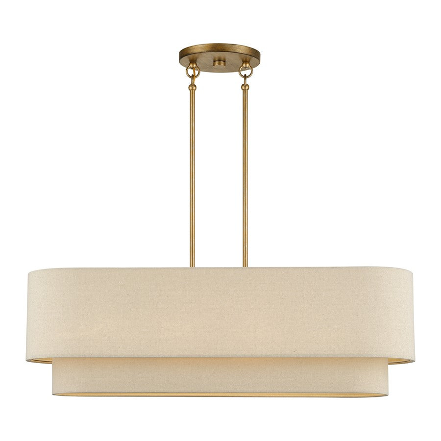 Livex Bellingham 4Lt Large Chandelier, Gold/Parchment Hardback - 58873-48