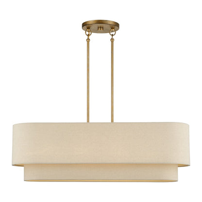 Livex Bellingham 4Lt Large Chandelier, Gold/Parchment Hardback - 58873-48