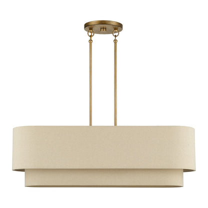 Livex Bellingham 4Lt Large Chandelier, Gold/Parchment Hardback