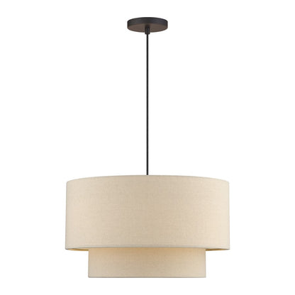 Livex Bellingham 3Lt Pendant, Bronze/Parchment Hardback