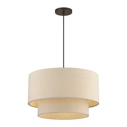 Livex Bellingham 3Lt Pendant, Bronze/Parchment Hardback