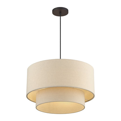 Livex Bellingham 3Lt Pendant, Bronze/Parchment Hardback