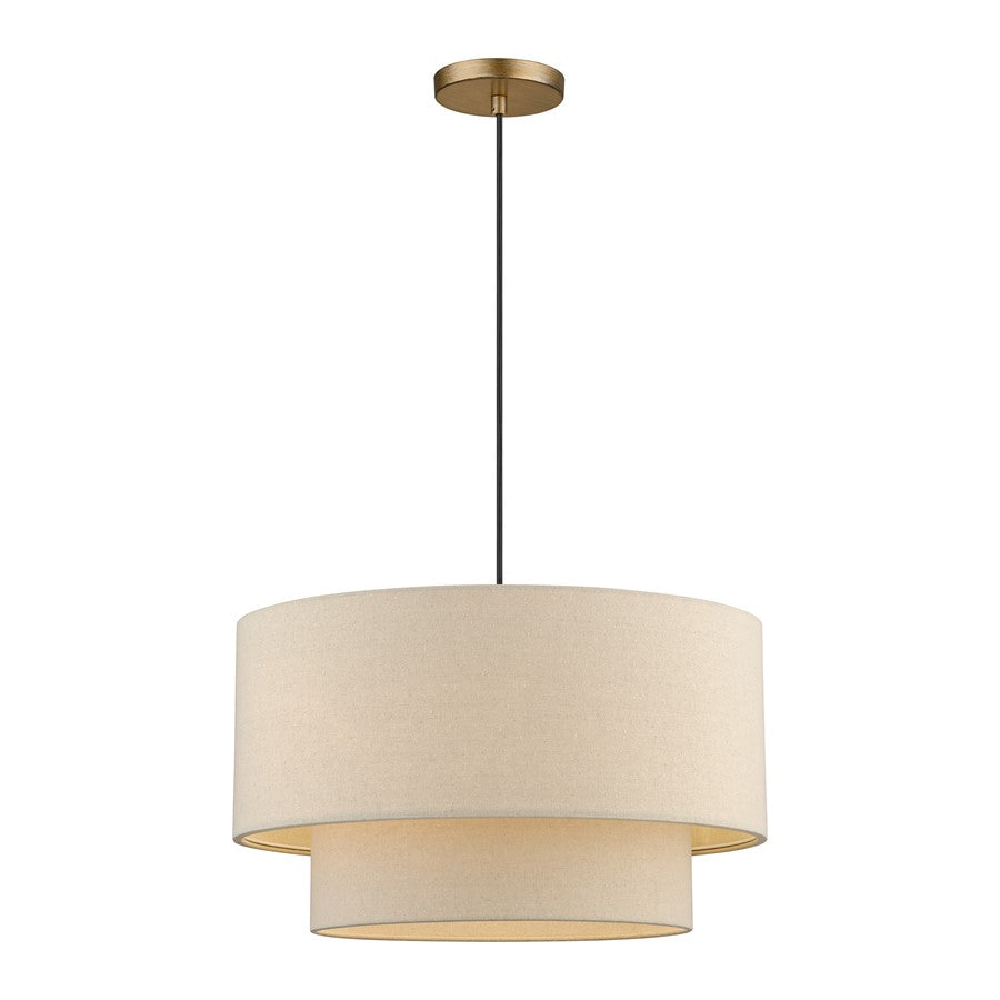 Livex Bellingham 3Lt Pendant, Gold/Parchment Hardback - 58874-48