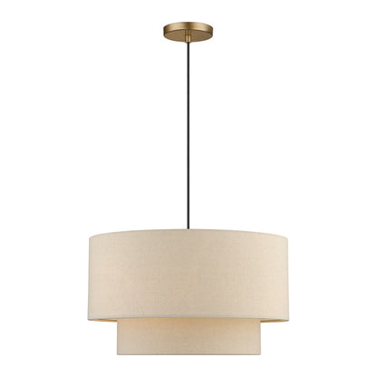 Livex Bellingham 3Lt Pendant, Gold/Parchment Hardback